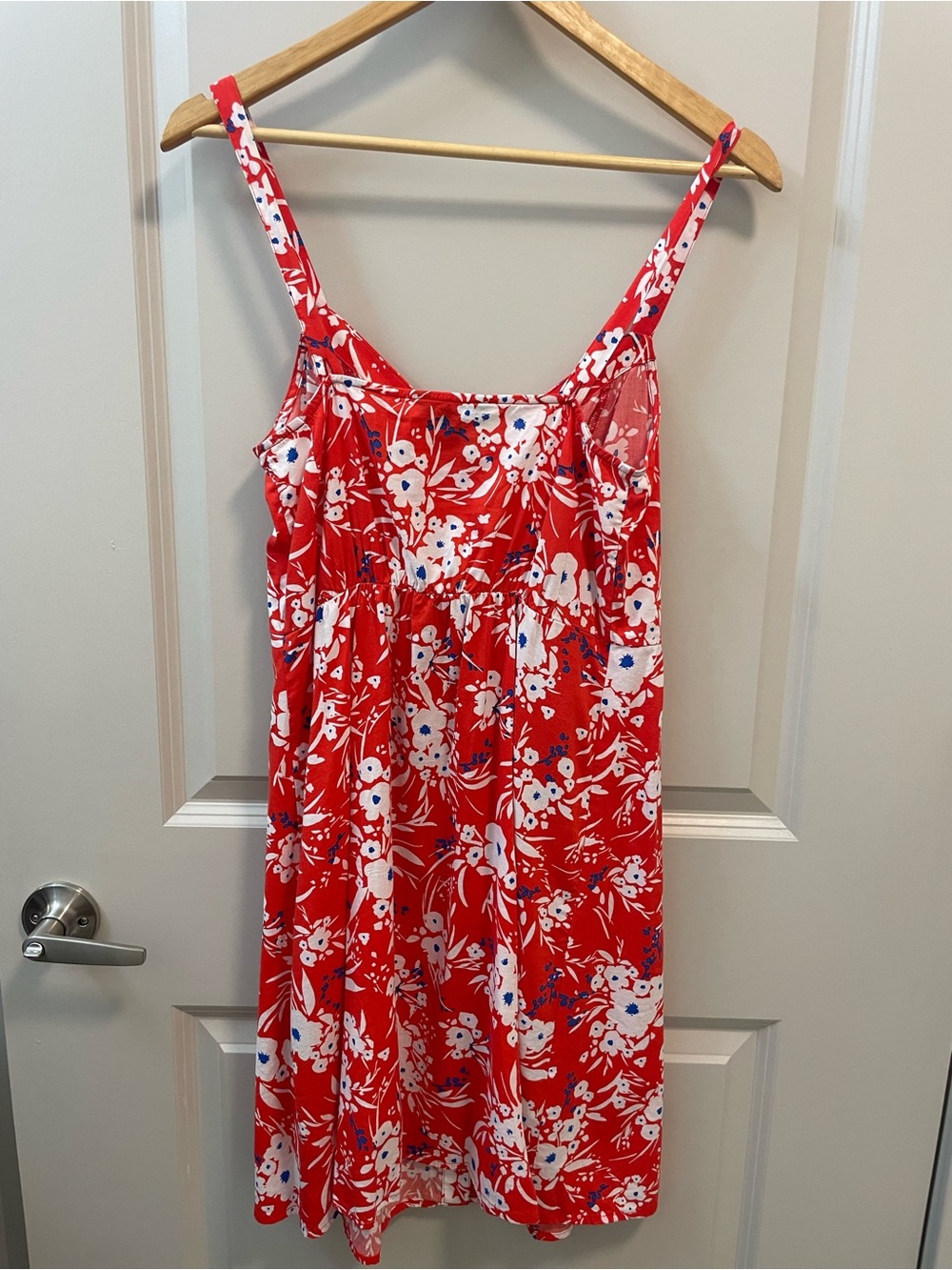 Banana Republic Red Floral Button-Front Mini Dress - Picture 4 of 6